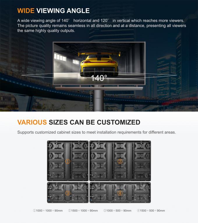 Zewnętrzny wyświetlacz LED P3.91 P4.81 P6.25 P7.8 P10.4 Slim Full Color LED Video Wall 6