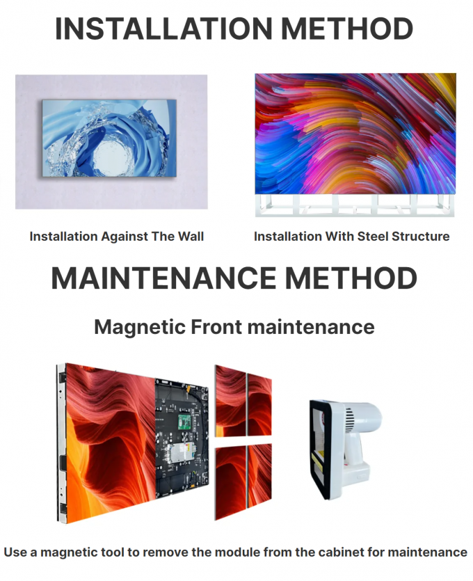 Odlewy z aluminiowego panelu wnętrza LED Video Wall Fine Pitch do zastosowań wewnętrznych i zewnętrznych 3
