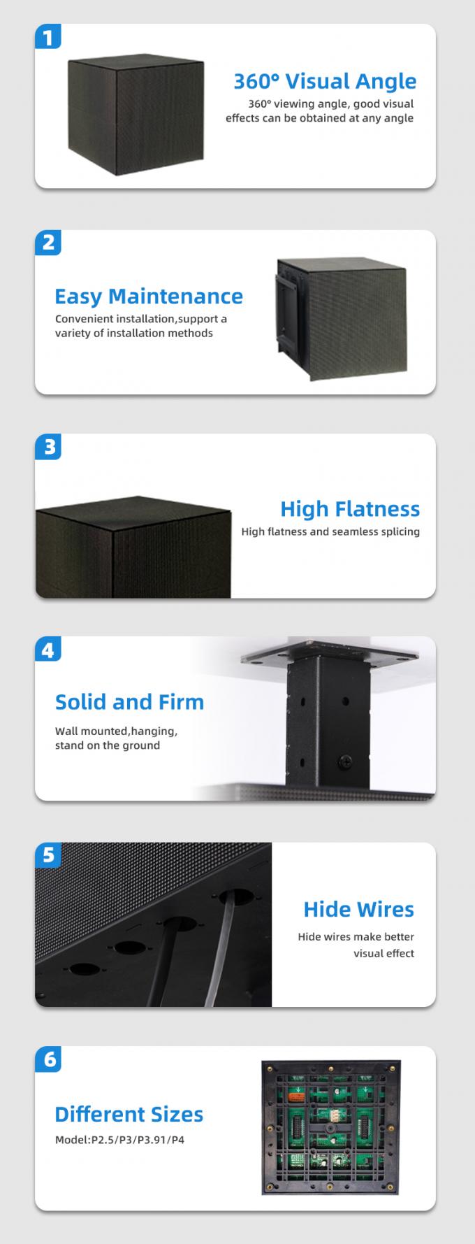 Kubek LED Display P2.5 P3 P4mm Niestandardowy ekran LED 6