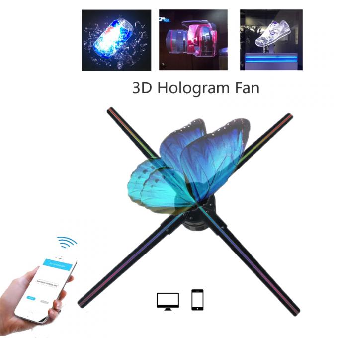 3D LED Fan Spliced 65cm wifi światło zewnętrzna reklama maszyna projektor holograficzny projektor obracający się wentylator hologram 0