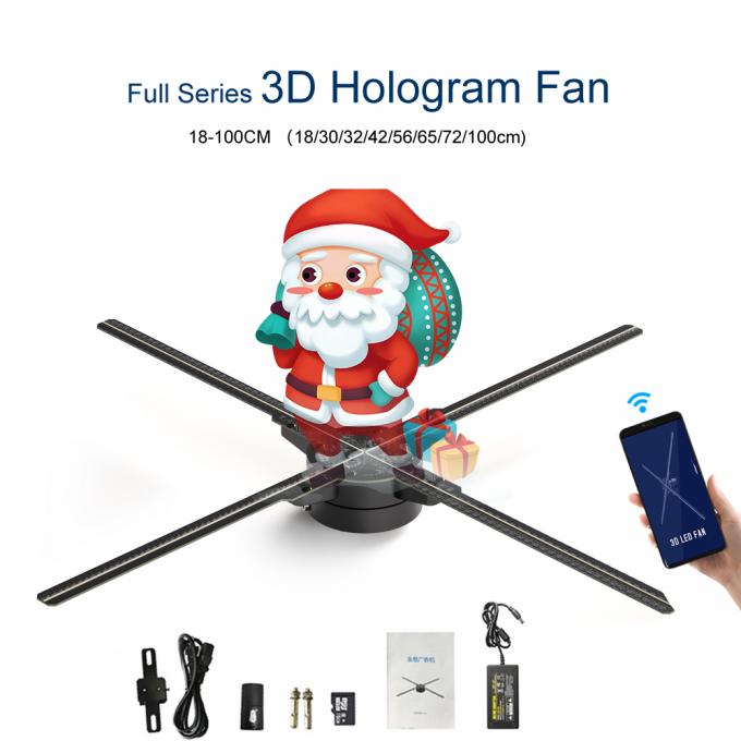 3D LED Fan Spliced 65cm wifi światło zewnętrzna reklama maszyna projektor holograficzny projektor obracający się wentylator hologram 1