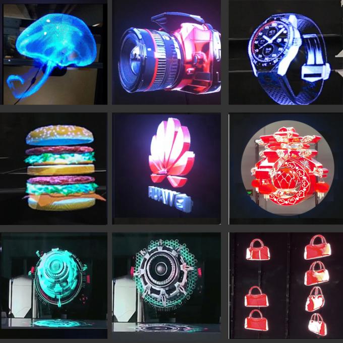 3D LED Fan Spliced 65cm wifi światło zewnętrzna reklama maszyna projektor holograficzny projektor obracający się wentylator hologram 3