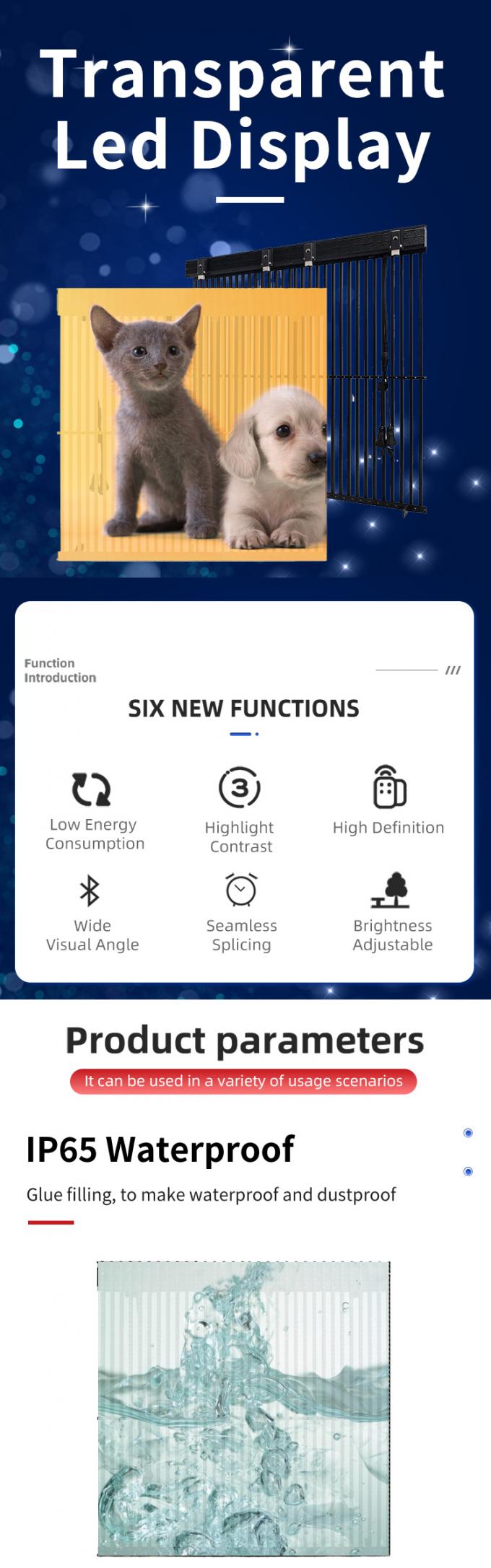 Przejrzysty ekran LED Wyświetlacz Przejrzysty szkło Okno LED Przejrzysty ekran wideo ściana Panel elastyczny Wysoka jasnośćLED 0
