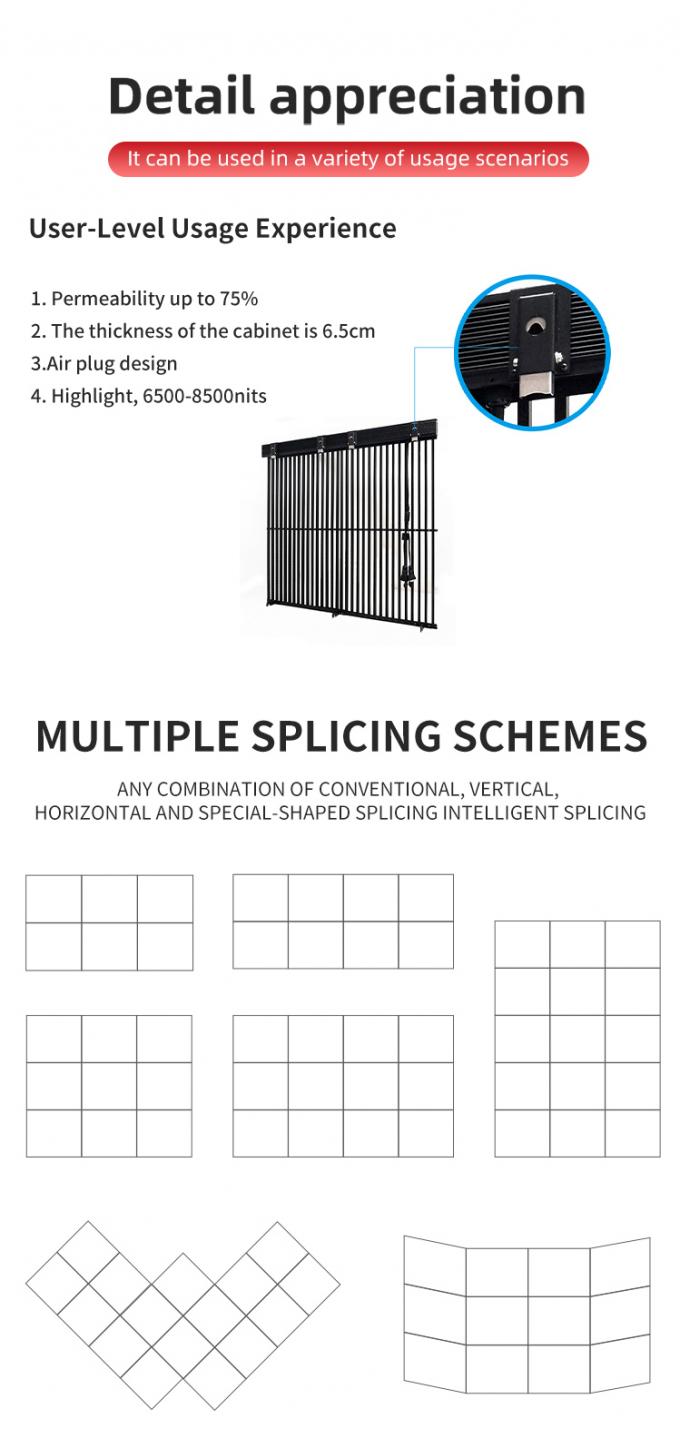 Przejrzysty ekran LED Wyświetlacz Przejrzysty szkło Okno LED Przejrzysty ekran wideo ściana Panel elastyczny Wysoka jasnośćLED 2