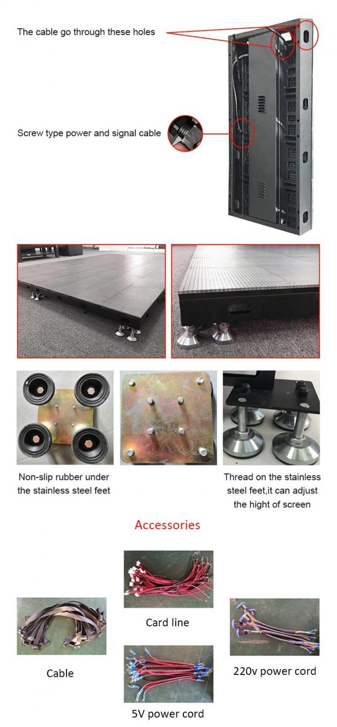 Wynajem panelu LED do podłogi tanecznej 500*1000 Wysoka częstotliwość odświeżania Ekran sceniczny LED Ścianka weselna P2.9 Interaktywny wyświetlacz LED 5