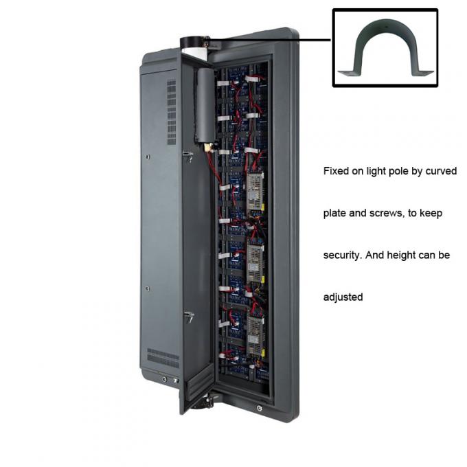 Zewnętrzny Słup Oświetleniowy LED Wyświetlacz Reklamowy P4 Ekran Bezprzewodowy Centralne Zarządzanie Znak 2