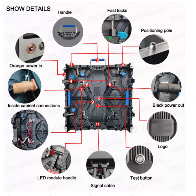 Wewnętrzny wynajem ekranu LED P2.6 P2.9 P3.91 P4.81 do paneli ściennych na koncerty i wydarzenia sceniczne 0