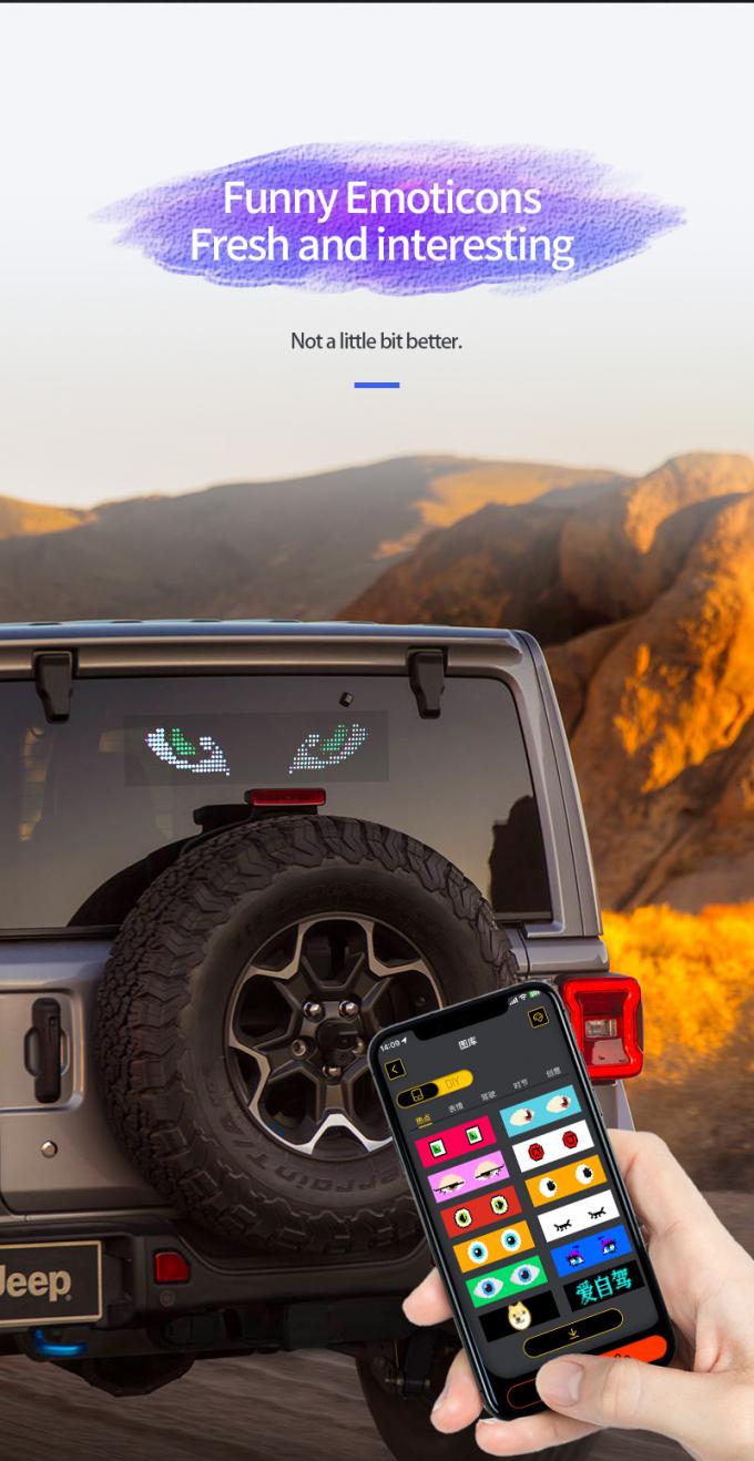 Wyświetlacz znaków samochodowych LED 16*64 programowalny USB 5V RGB Animacja wzoru Tekst DIY Panel przewijania Płyty zdalnego sterowania Reklama Ekran LED 3