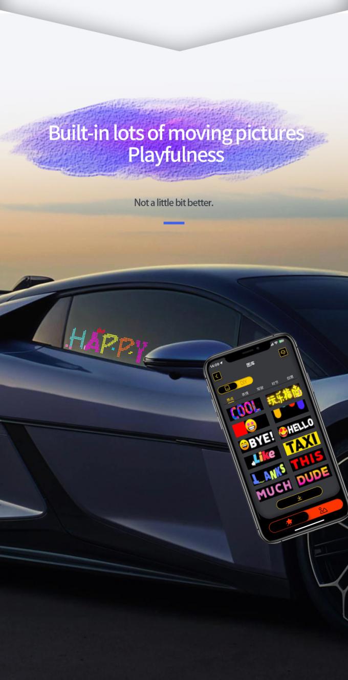 Wyświetlacz znaków samochodowych LED 16*64 programowalny USB 5V RGB Animacja wzoru Tekst DIY Panel przewijania Płyty zdalnego sterowania Reklama Ekran LED 2