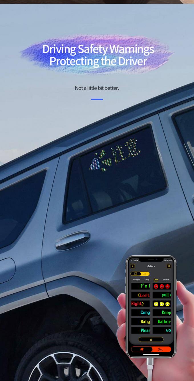 Wyświetlacz znaków samochodowych LED 16*64 programowalny USB 5V RGB Animacja wzoru Tekst DIY Panel przewijania Płyty zdalnego sterowania Reklama Ekran LED 4