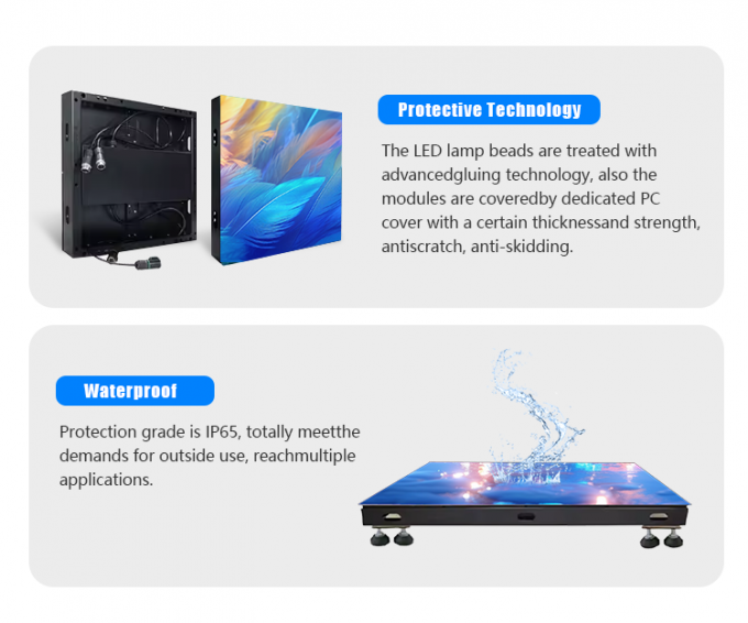 Wyświetlacz panelowy podłogi tanecznej 3D, interaktywny ekran LED, Płytka podłogowa LED P2.6 P2.97 P3.91 3